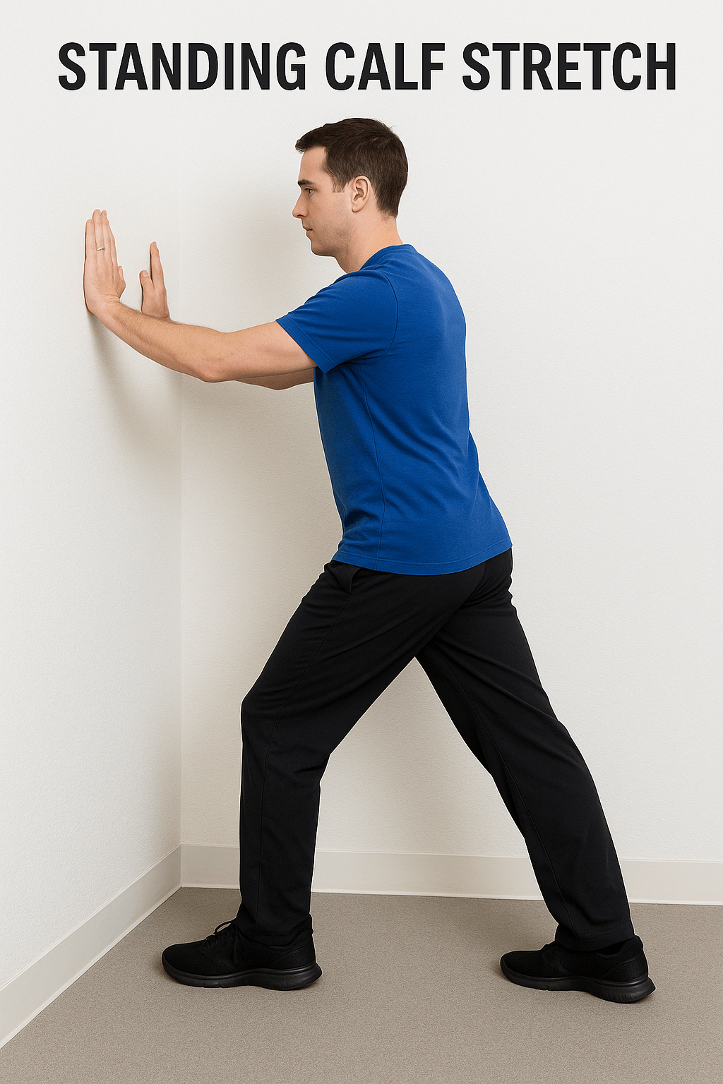 Standing Calf Stretch Runner’s Knee Pain Exercise in Charlotte