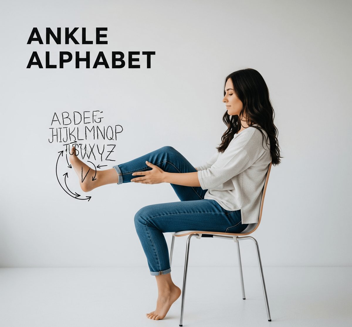 Ankle Alphabet Exercise for ankle sprain recovery in Charlotte.