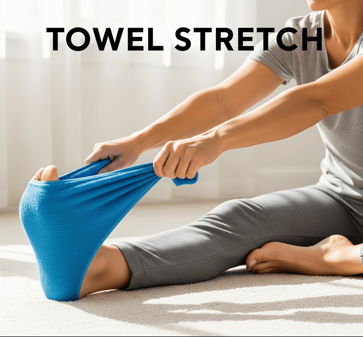 Towel Stretch Exercise in Charlotte.
